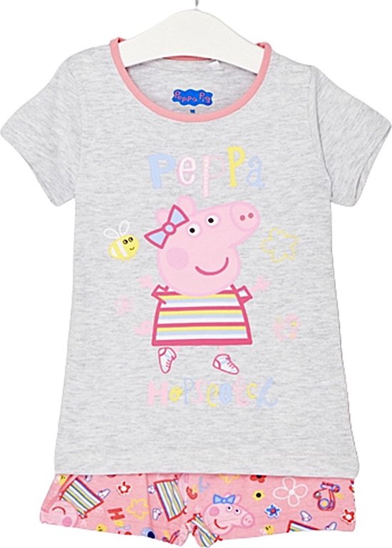 Peppa Pig Set / Shortama - Roze/Grijs