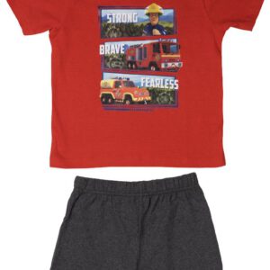 Brandweerman Sam Pyjama / Shortama - Rood / Grijs