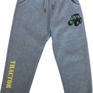 S&c Joggingbroek met geborduurde trekker / tractor - grijs/geel