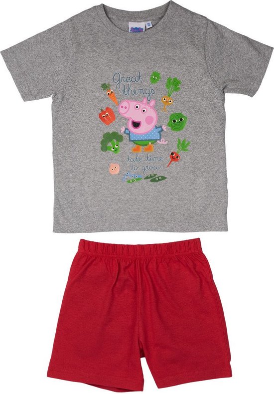 Peppa Pig/ Peppa Big Pyjama / Shortama - Grijs / Rood
