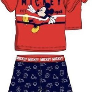 Disney Mickey Mouse pyjama shortama - rood/donkerblauw