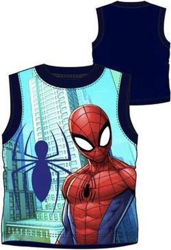 Marvel Spiderman mouwloos t-shirt - blauw