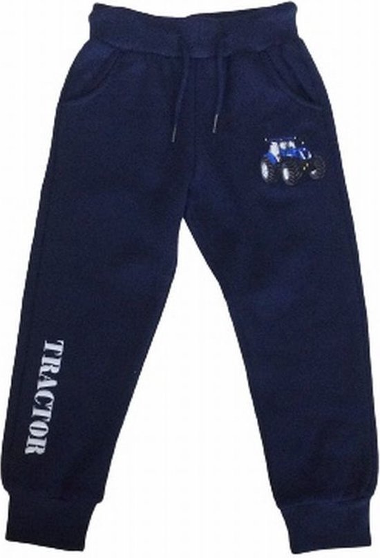 S&c Joggingbroek met geborduurde trekker / tractor - donkerblauw/wit -New Holland