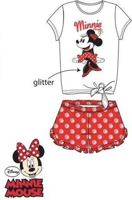 Disney Minnie Mouse set - wit/rood