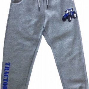 S&c Joggingbroek met geborduurde trekker / tractor - grijs/blauw