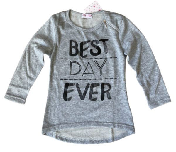 IMG_6076 Trui / Tuniek 'Best Day Ever" - Grijs