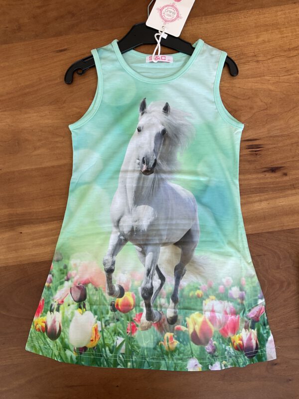 S&C jurk met paard - Groen - Maat 98/104