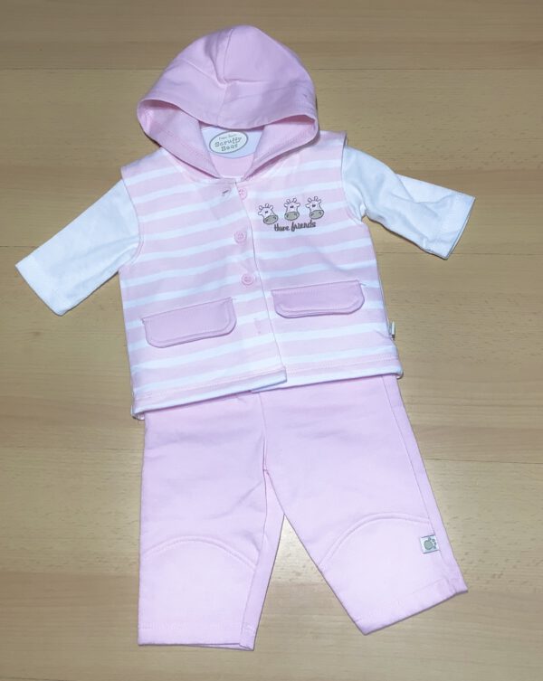 Scruffy Bear 3-delige babyset - Roze - Maat 56/62