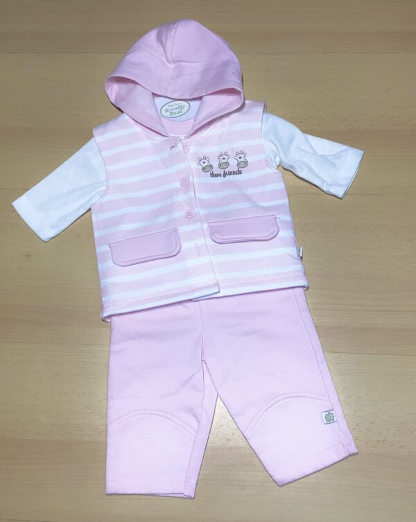 Scruffy Bear 3-delige babyset - Roze - Maat 56/62