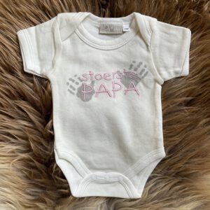 Rompertje - Stoerste Papa - Creme/Roze