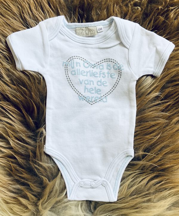 Rompertje - Oma is de allerliefste - Wit/Blauw