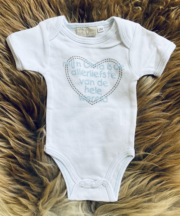 Rompertje - Oma is de allerliefste - Wit/Blauw