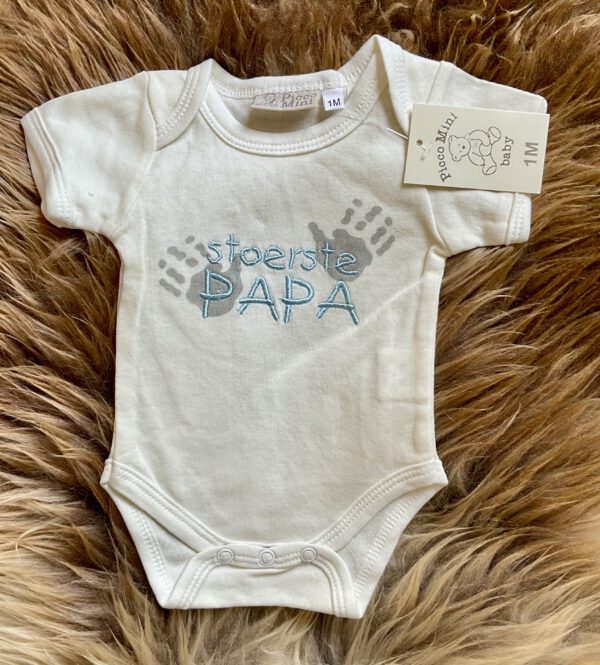 Rompertje - Stoerste Papa - Creme/Blauw