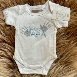 Rompertje - Stoerste Papa - Creme/Blauw