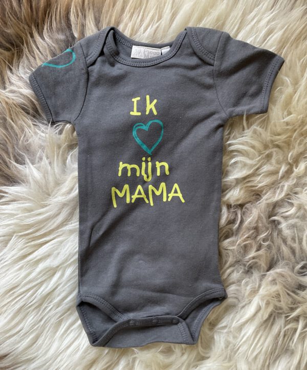 Romper - Ik ❤️ van mijn mama - Groen - Maat 68