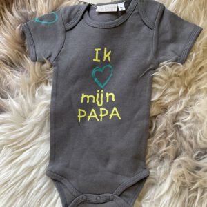 Romper - Ik ❤️ van mijn papa - Groen - Maat 68