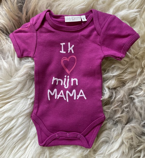 Romper - Ik ❤️ van mijn mama - Roze - Maat 56