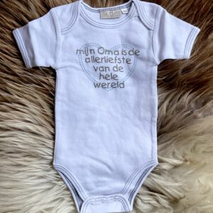 Rompertje - Oma is de allerliefste - Wit/Olijfgroen
