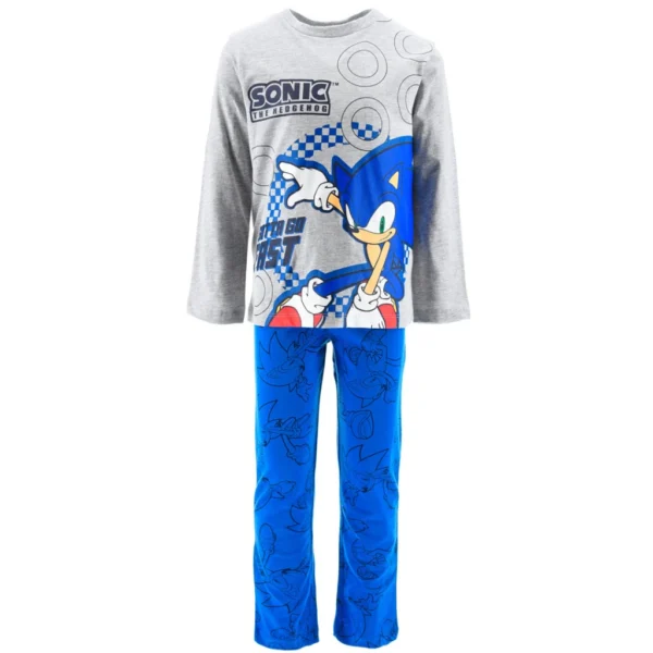 Sonic Pyjama - Katoen - Grijs/Blauw